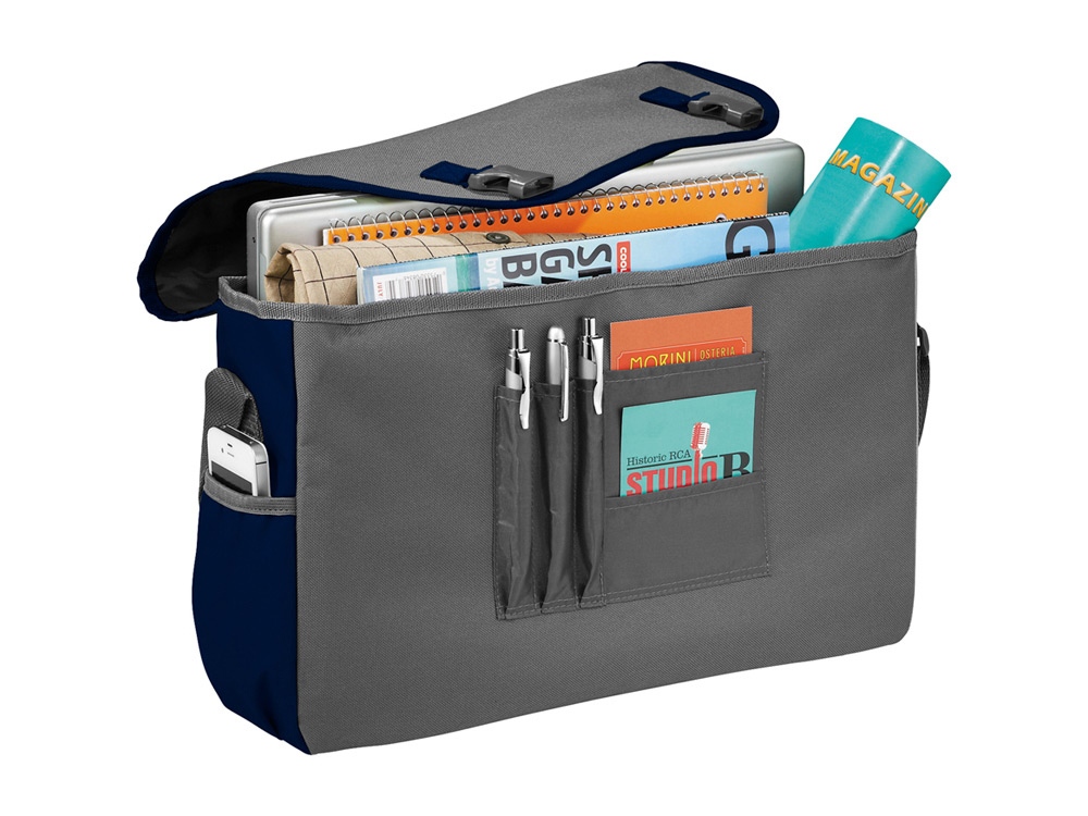 Сумка Punch для ноутбука 15,6, серый/темно-синий