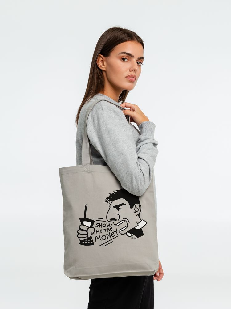 Холщовая сумка Show Me The Money — пример нанесения логотипа (Соль) | Print Logo