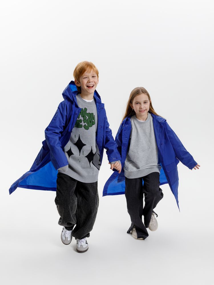 Дождевик детский RainDrop Kids, ярко-синий, 12 лет (рост 142-152)