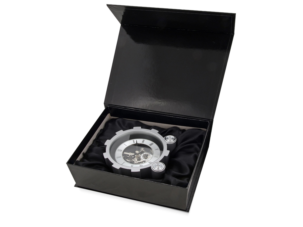 Часы настольные Шестеренки, серебристый