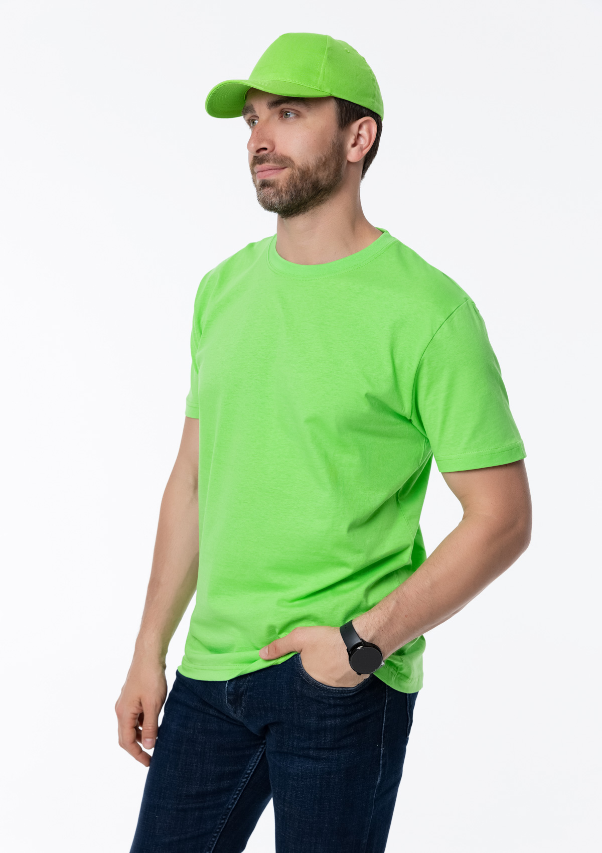 Футболка унисекс STAN, хлопок 150, 51, Ярко-зелёный,  (26)  (44/XS)