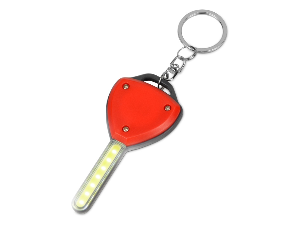 Брелок-фонарик COB Switch, красный/серый