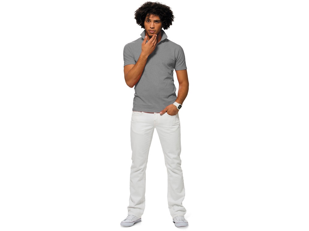 Рубашка поло First мужская, пепельно-серый