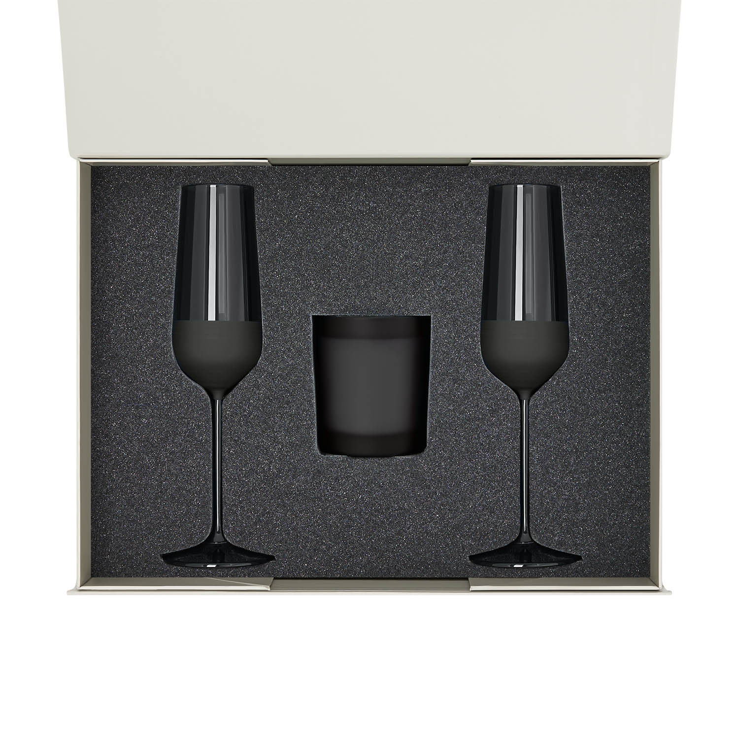 Ложемент под свечу Энигма (Enigma) + 2 бокала для шампанского в среднюю коробку-трансформер (арт. 695721)