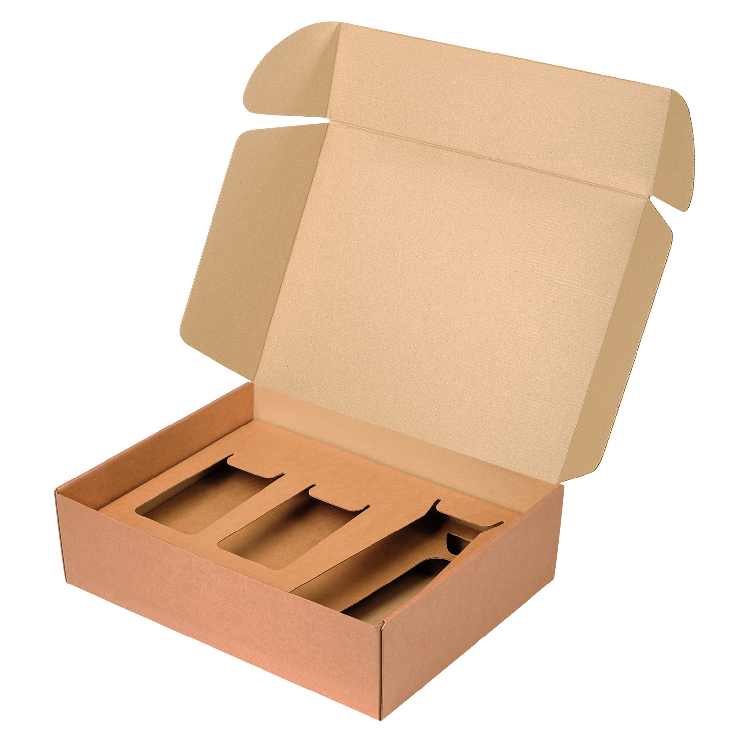 Доп. ложемент ВЕРХНИЙ под декантер + 2 высоких стакана в большую универсальную коробку, крафт (арт 21005.020) — пример нанесения логотипа (Portobello подарочная упаковка) | Print Logo