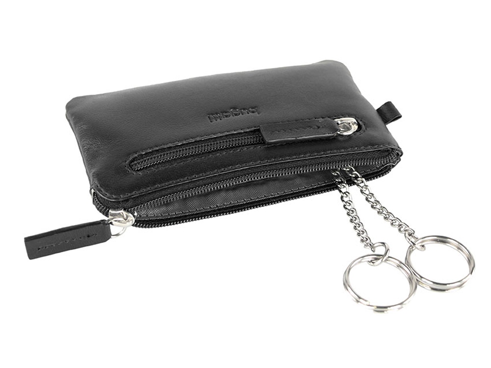 Ключница BUGATTI ПЕРВЫЙ | PRIMO, чёрная, натуральная воловья кожа, 12,5х0,5х7 см