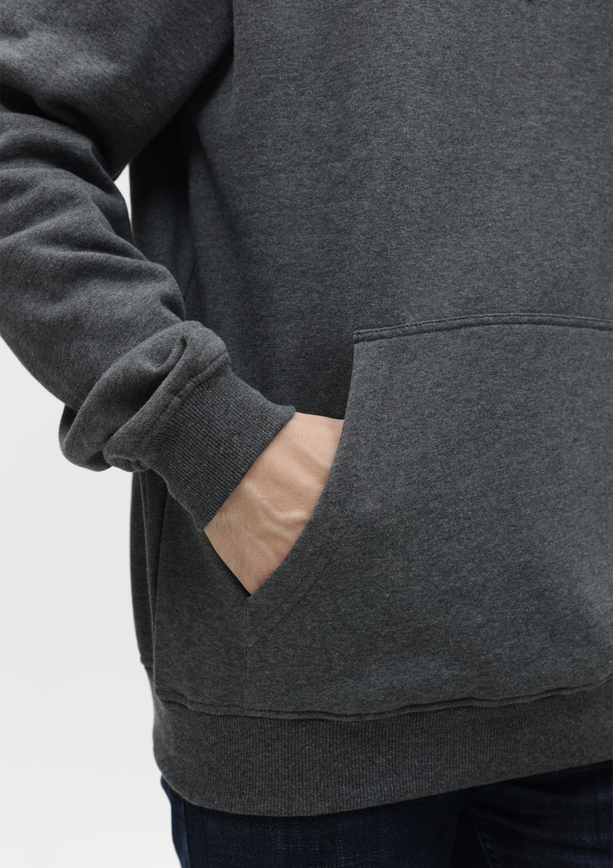 Худи унисекс STAN футер с начёсом 260, 20, Тёмный меланж,  (60/1)  (42/XXS)