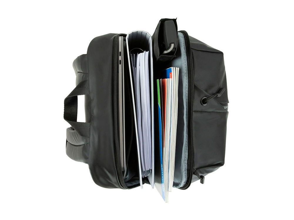 Рюкзак BUGATTI БЛАНК | BLANC 15'', чёрный, тарпаулин/полиэстер, 32х15,5х45 см