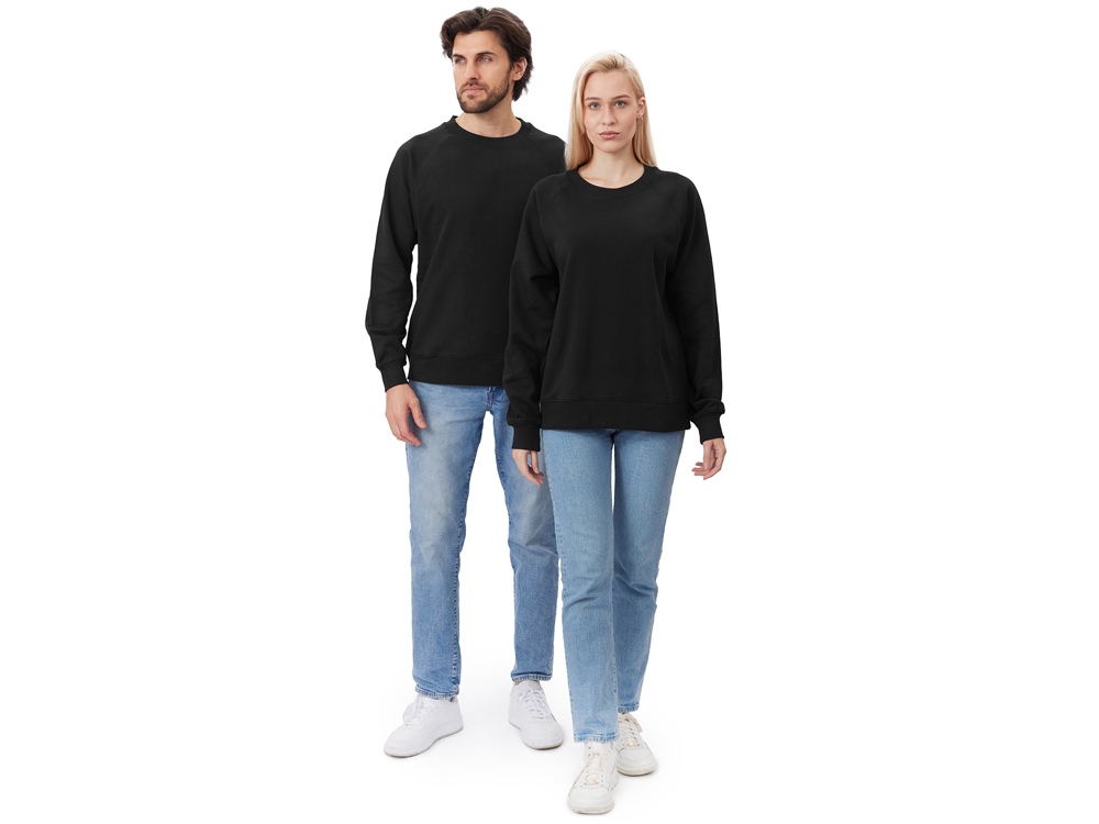 Свитшот оверсайз с рукавом реглан Belgrade, унисекс, черный