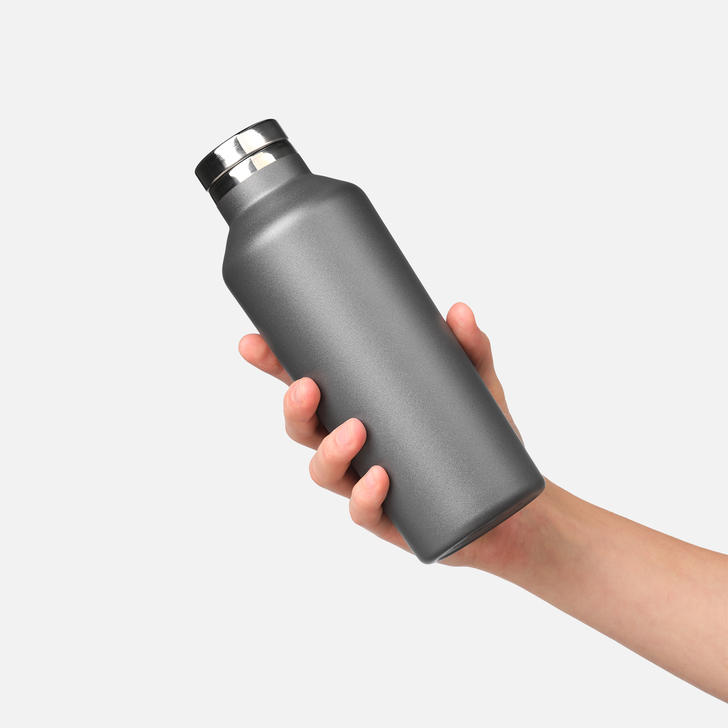 Термобутылка вакуумная герметичная Asti, серая — пример нанесения логотипа (Portobello Термокружки) | Print Logo