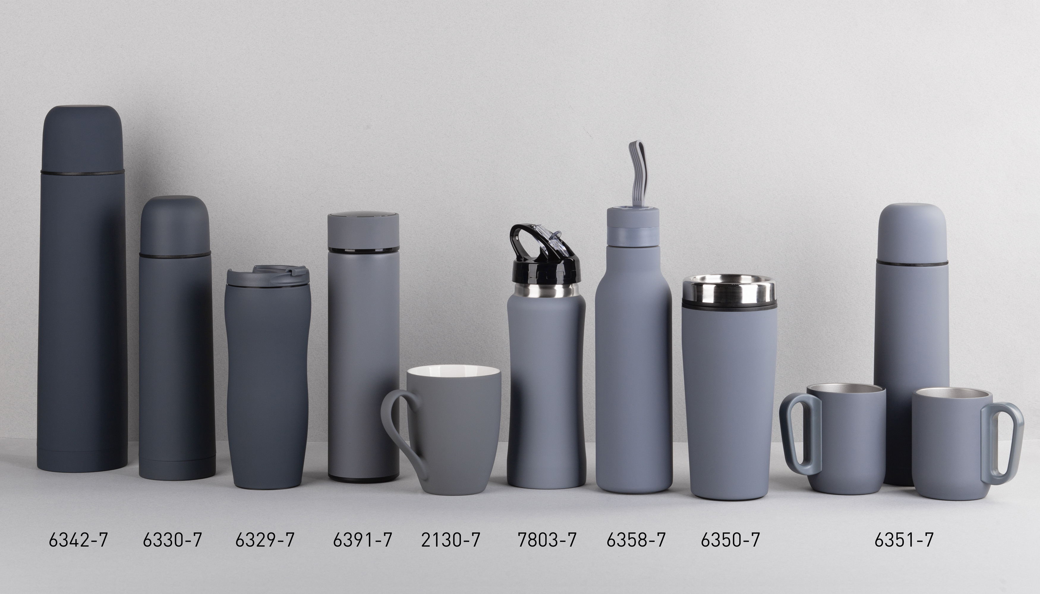 Термос "Родос" 1 литр, покрытие soft touch, серый