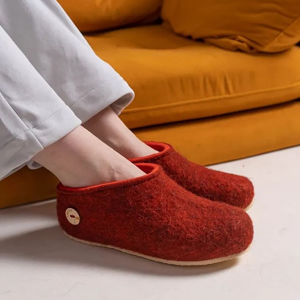 Домашние валенки Cant, красно-коричневые (терракот), размер 47