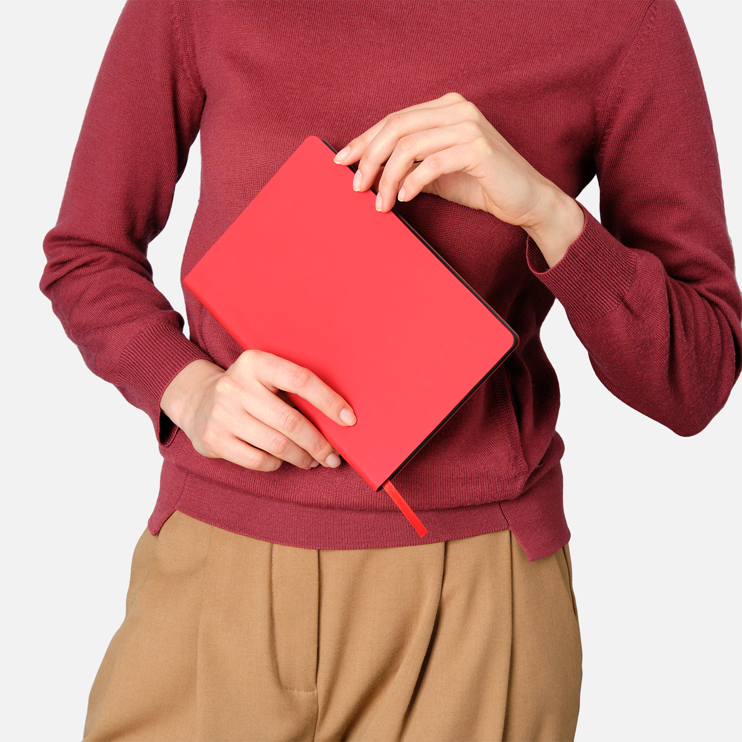 Ежедневник Латте софт-тач (Latte soft touch) недатированный, серый/красный фото на сайте Print Logo.