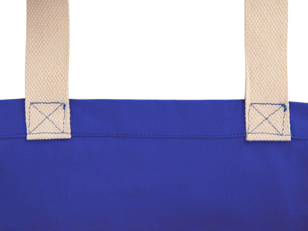 Сумка Donny из хлопка с донной складкой и парусиновыми ручками, синий