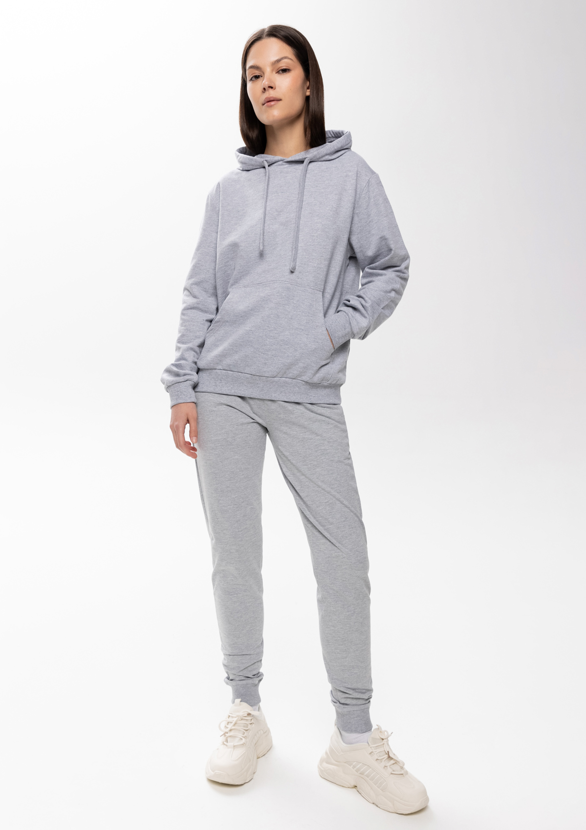 Худи унисекс STAN футер без начёса 260, 23, Серый меланж,  (50/60)  (40/3XS)