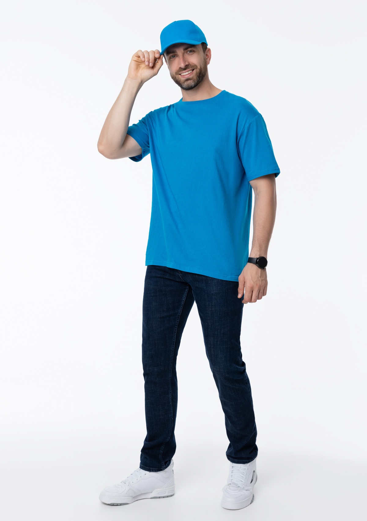 Футболка унисекс без бокового шва STAN хлопок 160, 02, Лазурный,  (40/1)  (48/M)