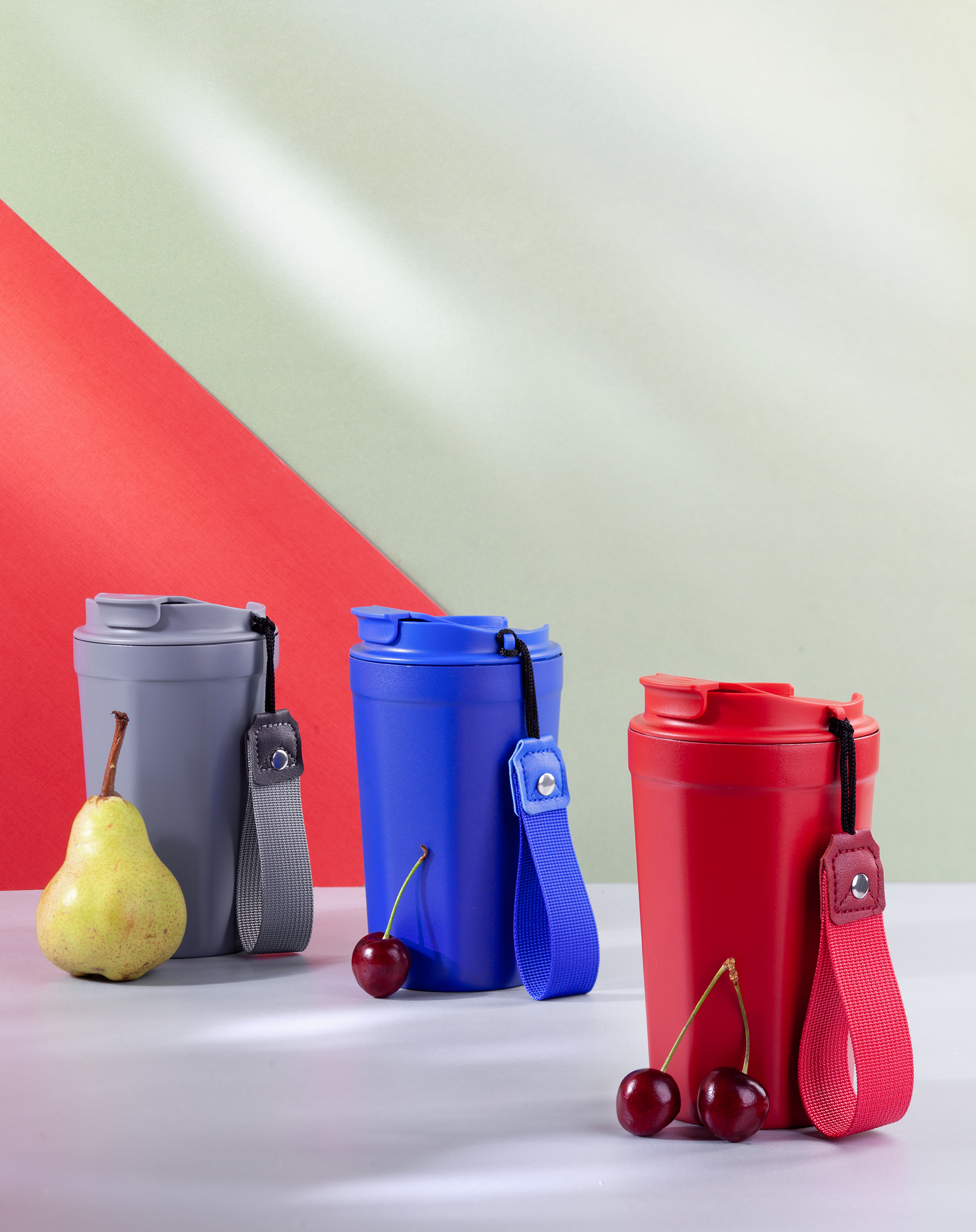 Термостакан "Eclipse" 400 мл, покрытие пудра, синий, красный