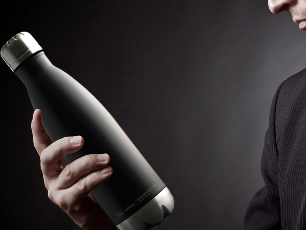 Термобутылка CENTRAL PARK, черный/серебристый (P)