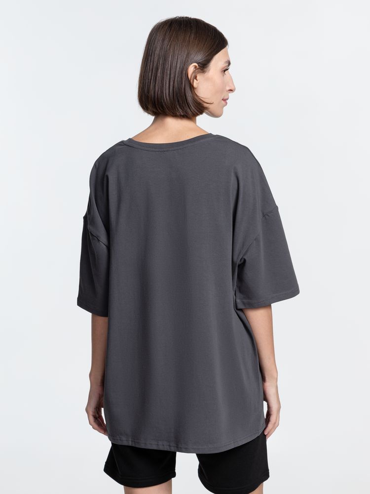 Футболка унисекс оверсайз Crosstown, темно-серая, размер XXL