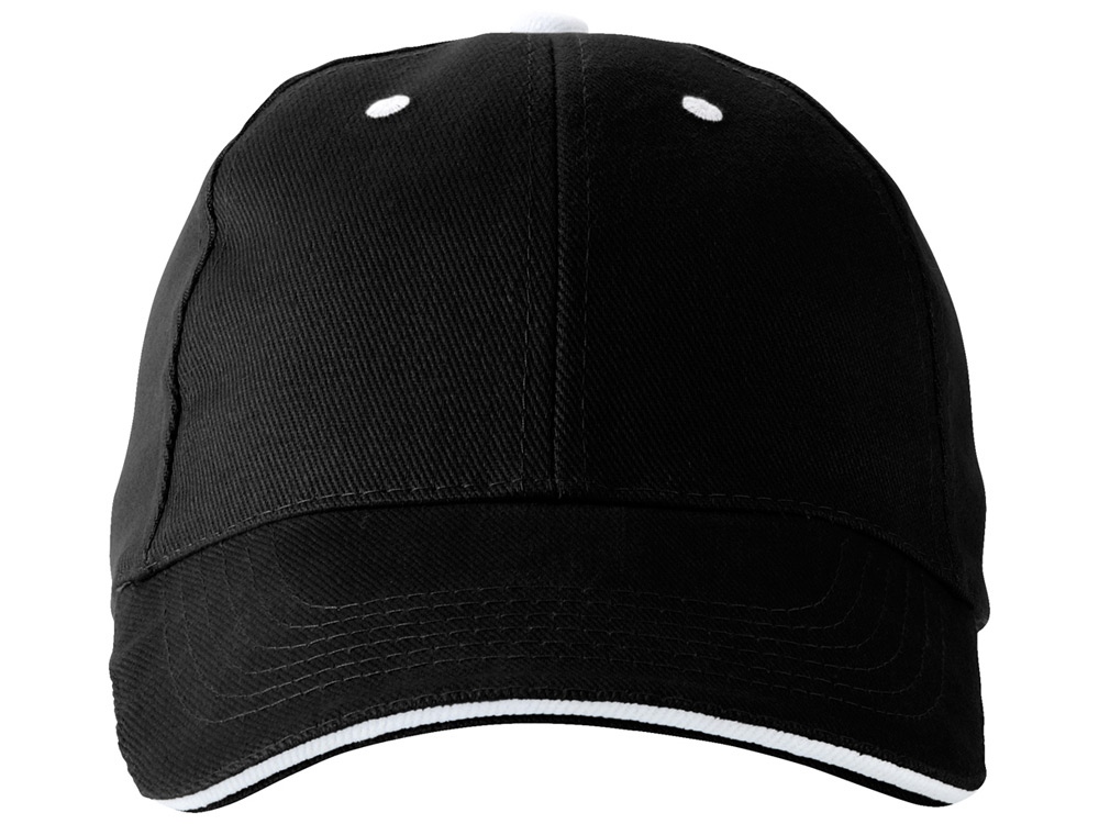 Бейсболка Brent, сэндвич, 6 панелей, черный/белый