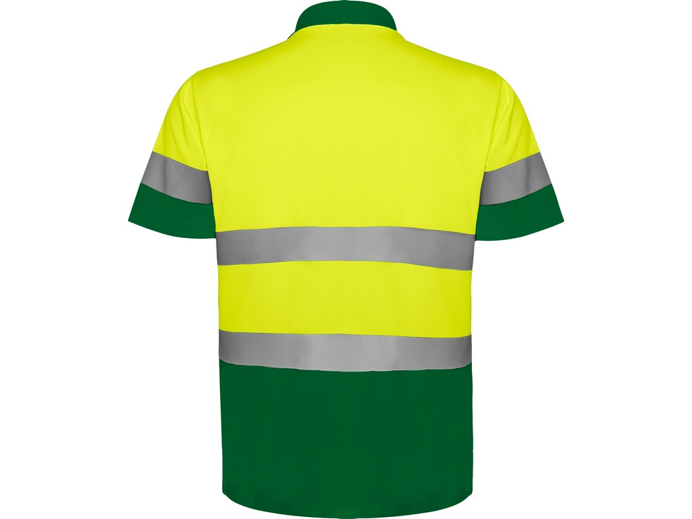 Поло Polaris мужское, садовый зеленый/неоновый желтый