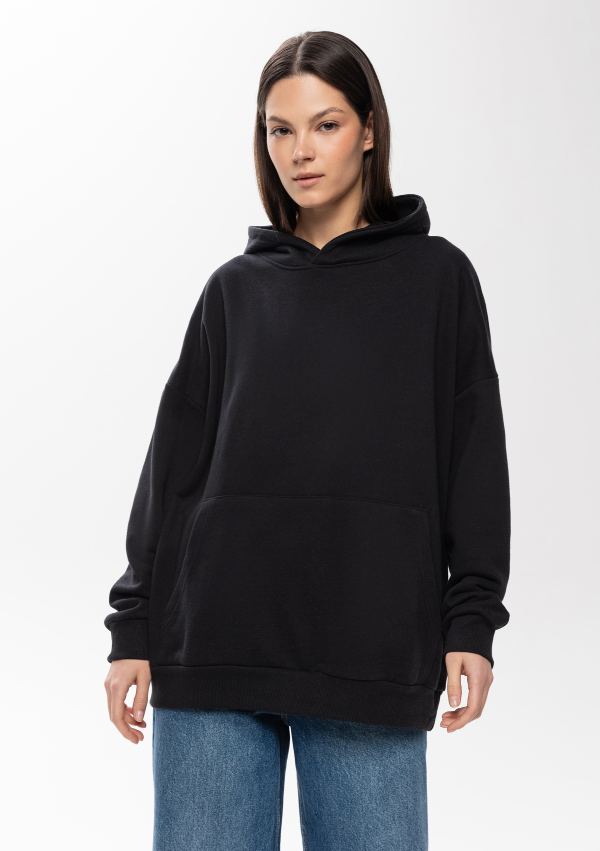 Худи унисекс STAN оверсайз футер без начёса 350, 66, Чёрный,  (20)  (48/M)