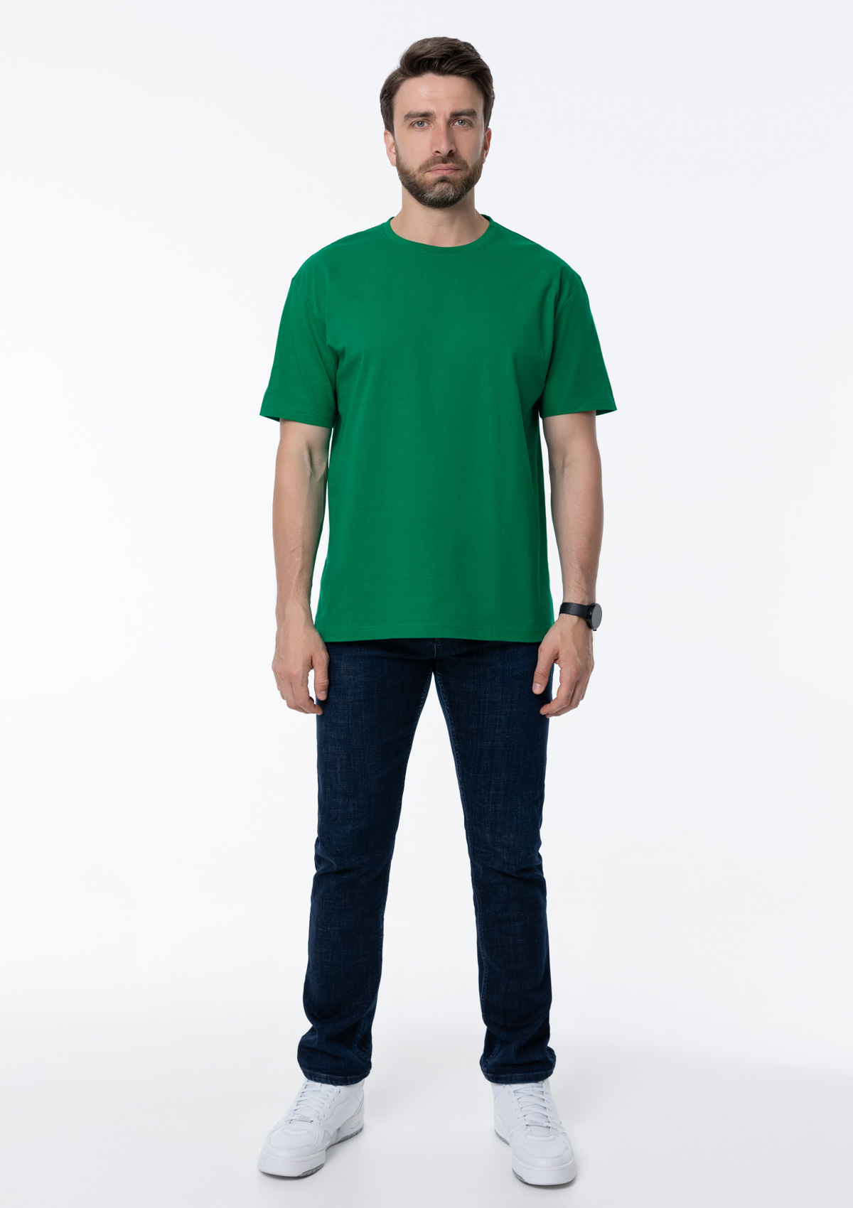 Футболка унисекс без бокового шва STAN хлопок 160, 02, Зелёный,  (30/1)  (46/S)