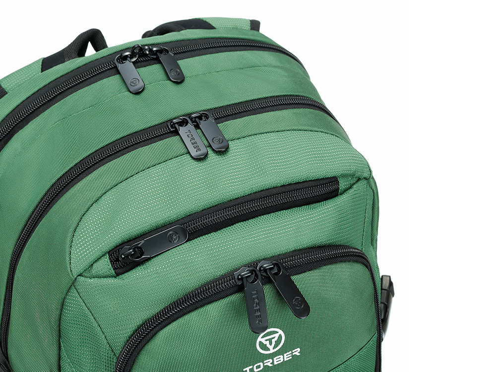 Рюкзак TORBER МЕГАПОЛИС с отделением для ноутбука 16, зеленый, полиэстер, 47 х 34 x 28 см