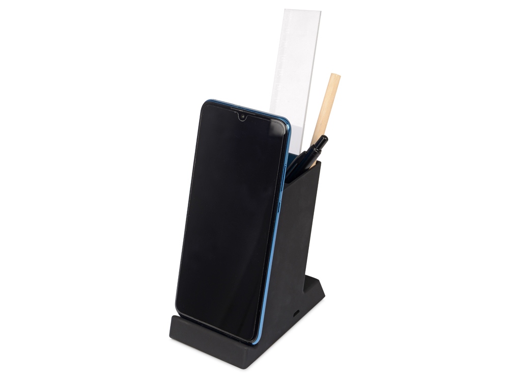 Беспроводная зарядка-подставка с подсветкой Glow box, черный (Р)