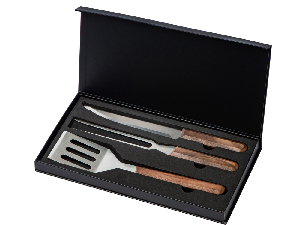 Набор для барбекю из ореха Flank с логотипом Tour de Grass | Print Logo