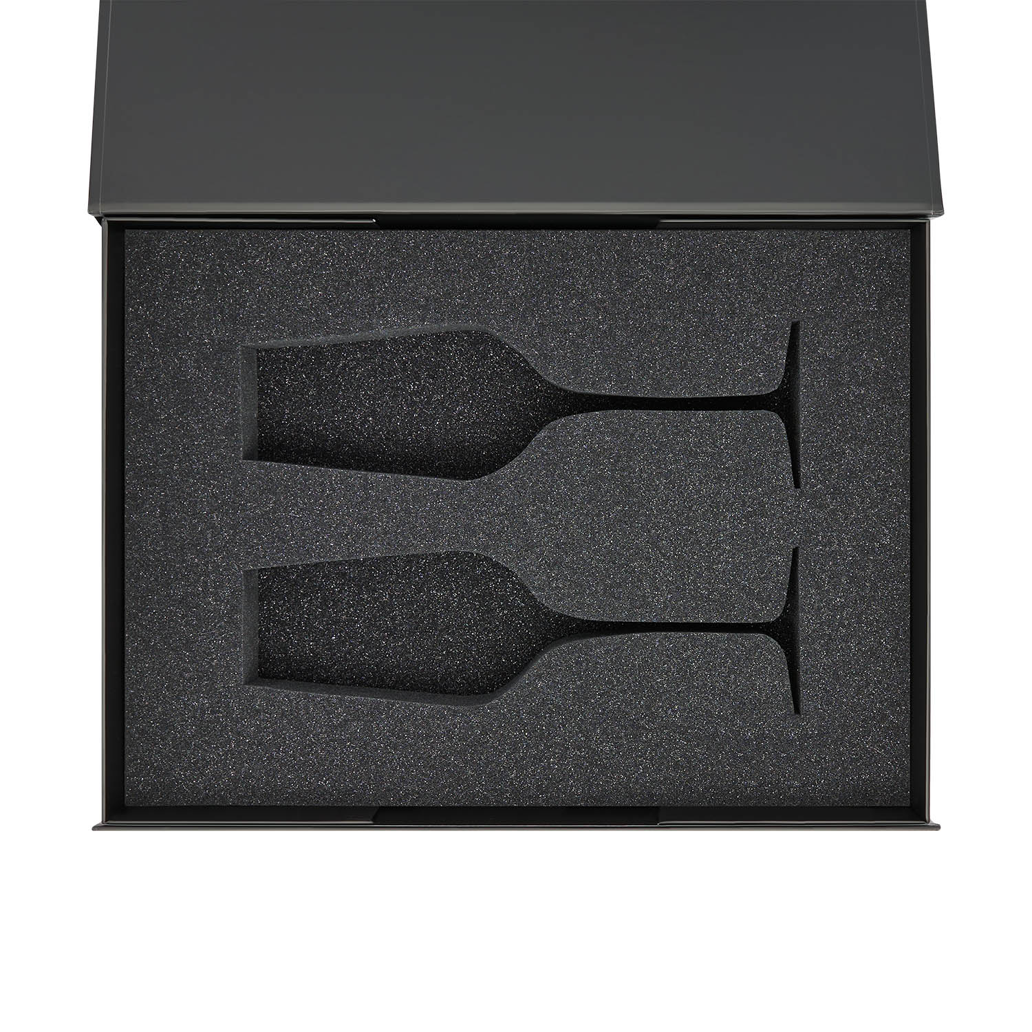 Ложемент под 2 бокала для шампанского (рифленое стекло) в среднюю коробку-трансформер (арт. 695721) с логотипом Portobello подарочная упаковка | Print Logo