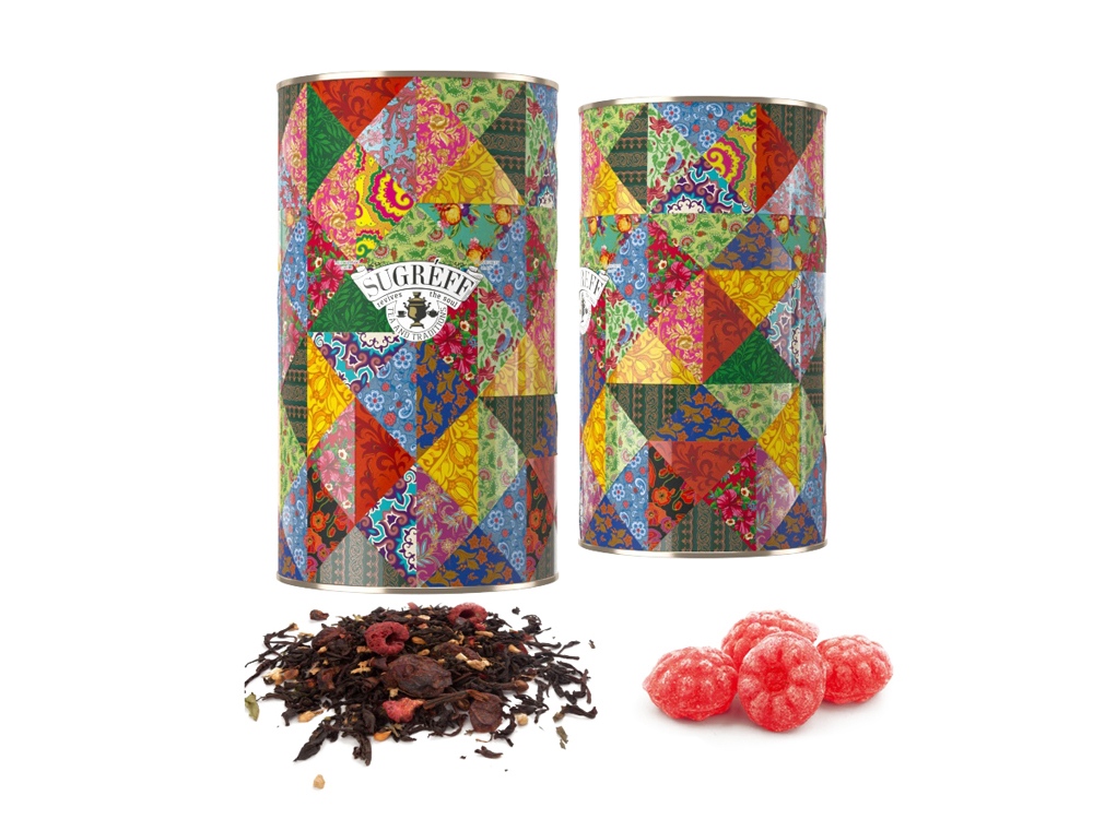 Подарочный набор с черным чаем и малиновыми леденцами в тубусе с логотипом СУГРЕВЪ | Print Logo
