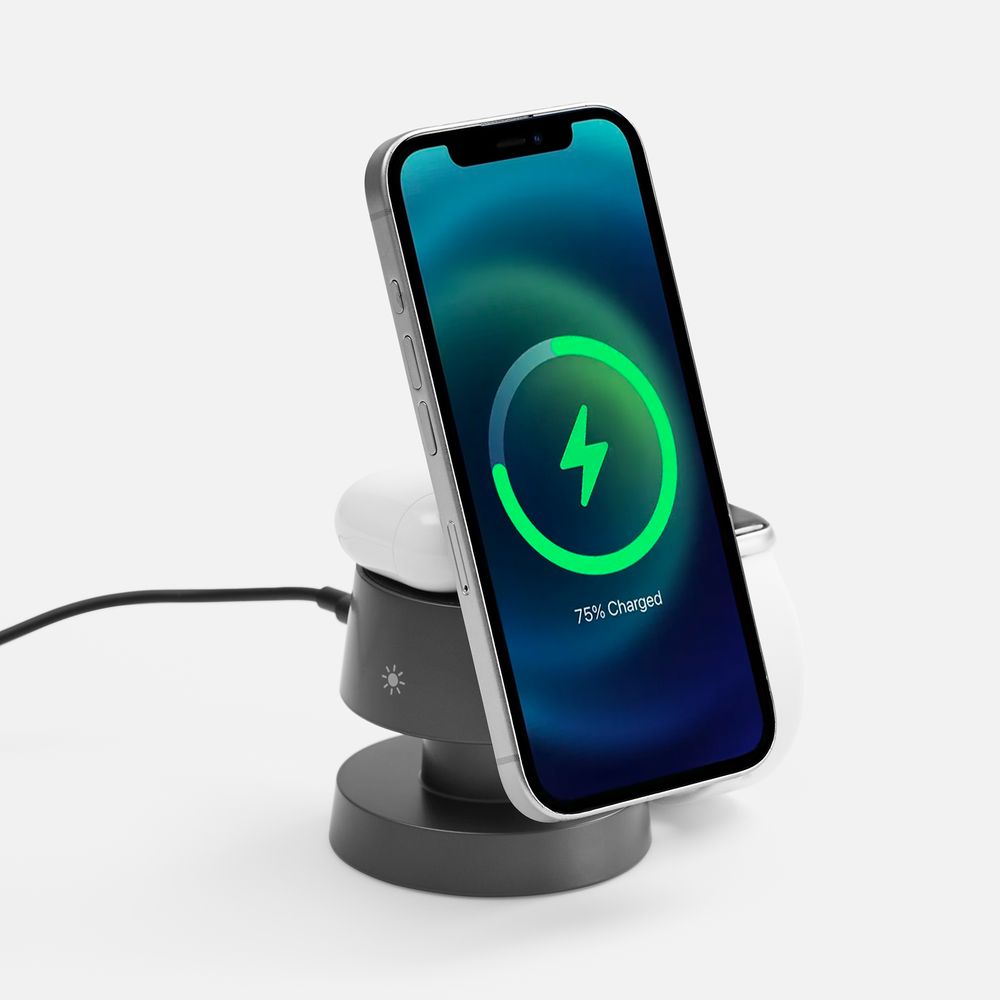 Станция беспроводной зарядки с подсветкой Lume с логотипом Uniscend | Print Logo