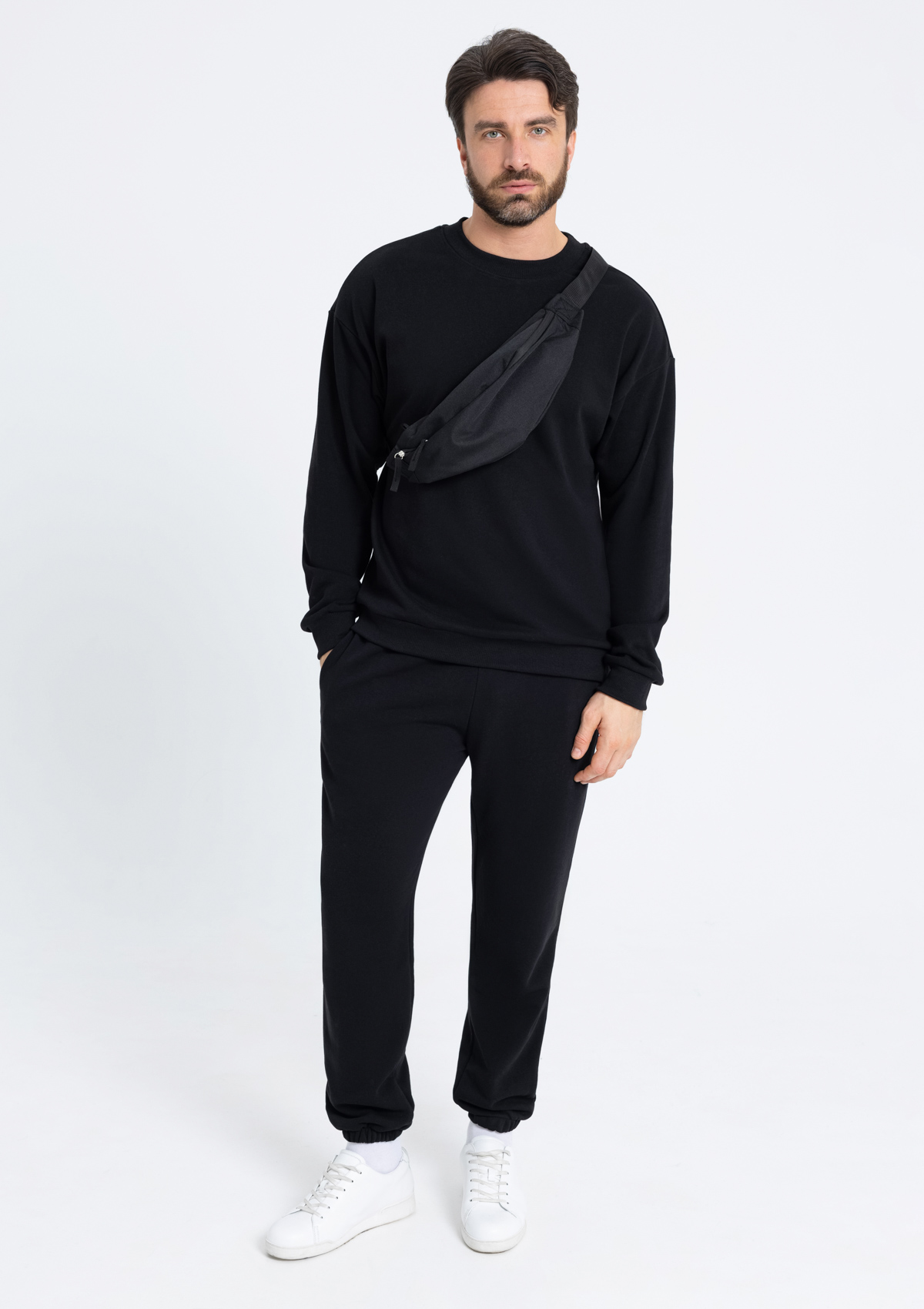 Свитшот унисекс STAN футер без начёса, 350, 96, Чёрный,  (20)  (56/XXXL)