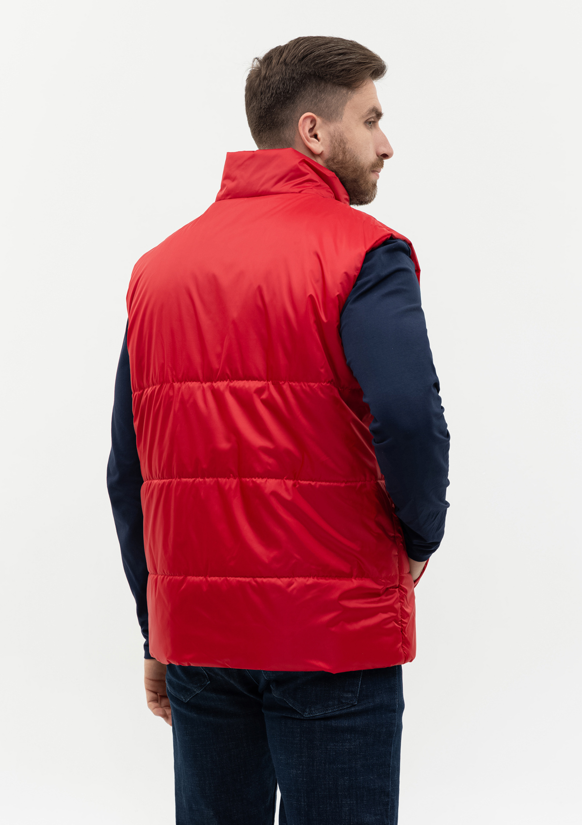 Жилет унисекс STAN утепленный таффета 210T,200, 84, Красный,  (14)  (56/XXXL)