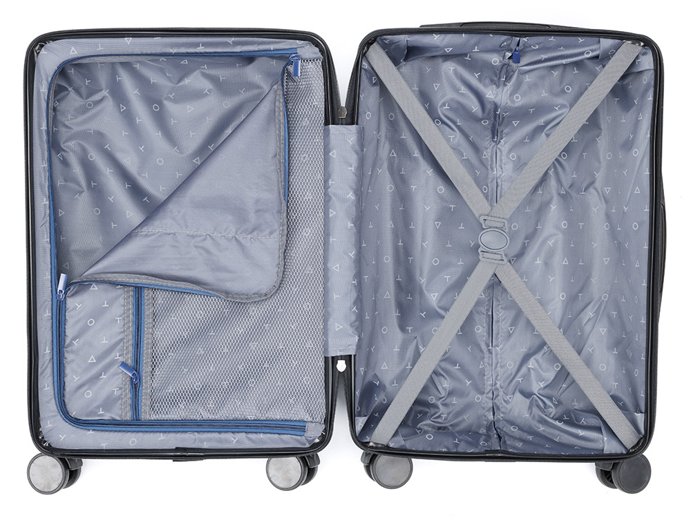 Чемодан TORBER ОНЕГА, синий, ABS-пластик, 59,5 х 39,5 х 24 см, 46 л