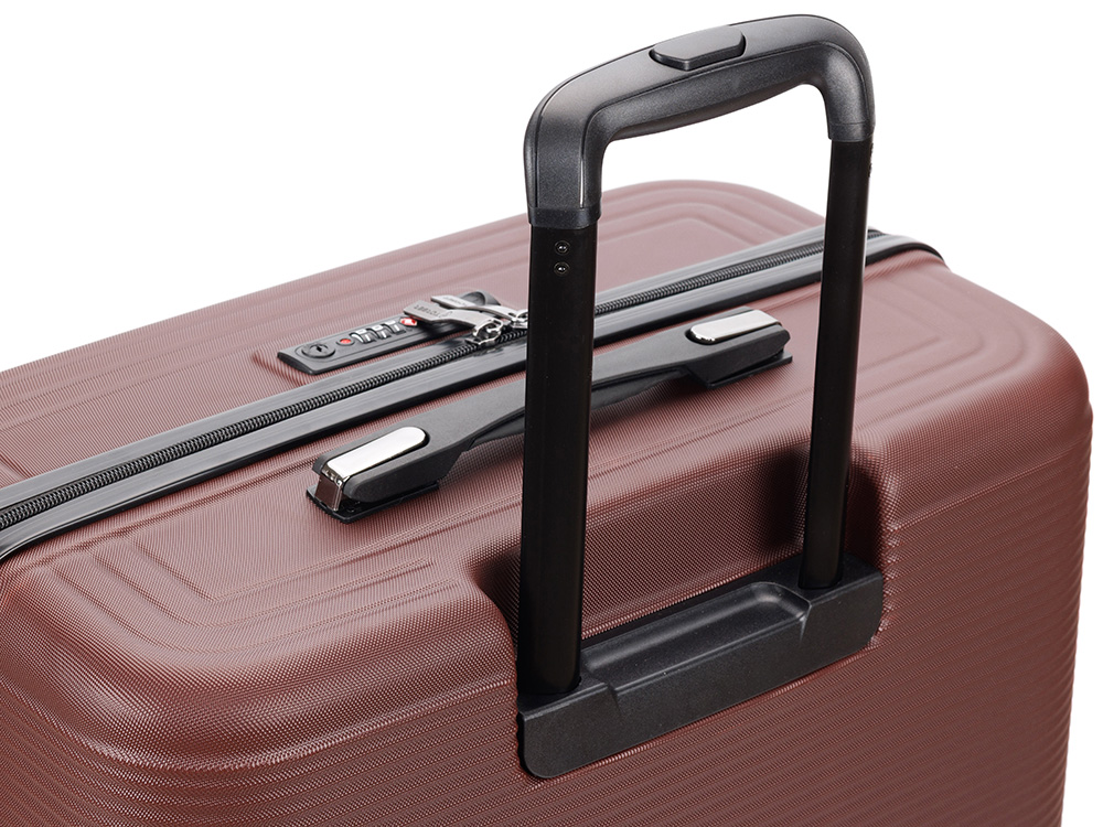 Чемодан TORBER ОНЕГА, бордовый, ABS-пластик, 69,5 х 46 х 26 см, 69 л
