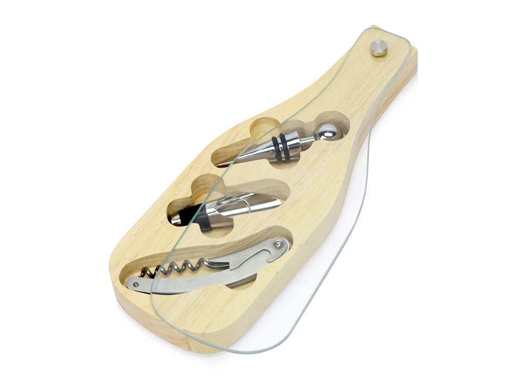 Набор аксессуаров для вина со стеклянной крышкой Pinotage с логотипом Master of Wine | Print Logo