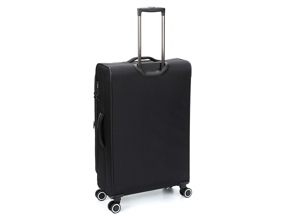 Чемодан TORBER НЕРО, чёрный, переработанный ПЭТ, 48 х 28 х 79 см, 90 л