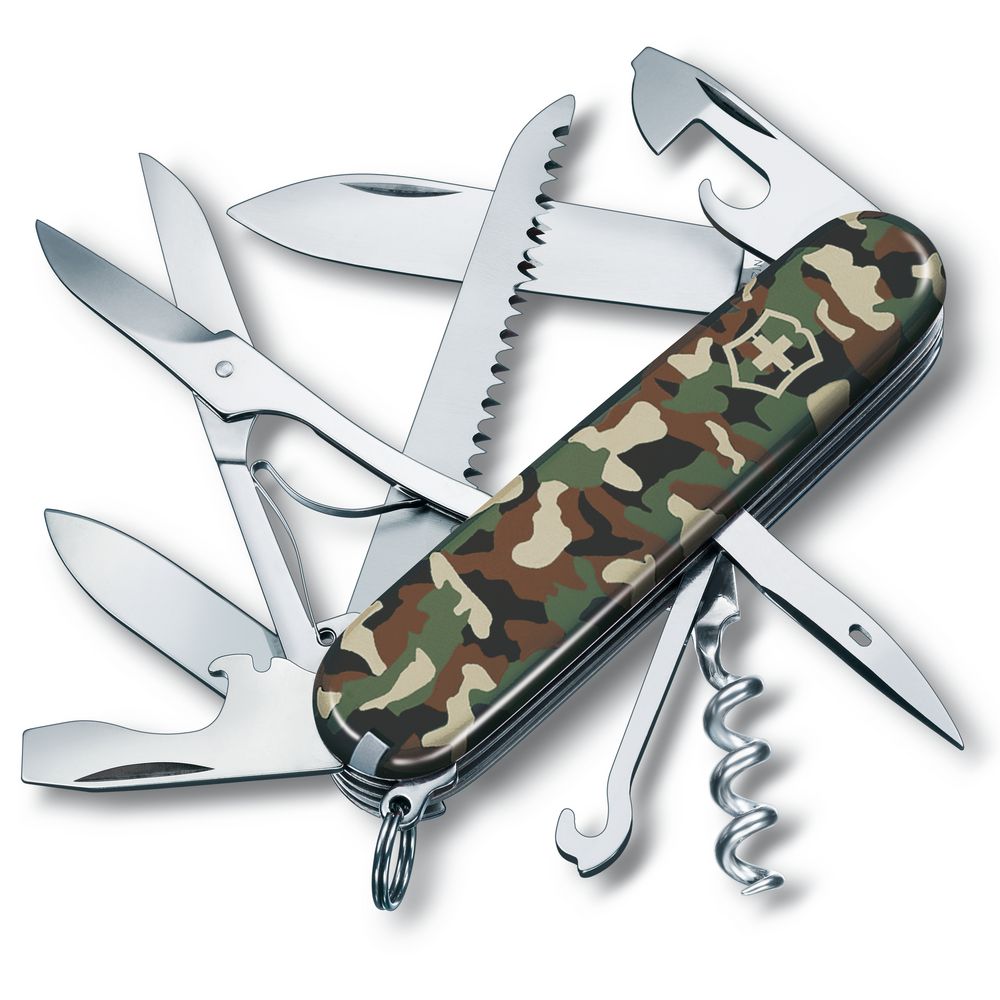 Нож перочинный Huntsman 91 — пример нанесения логотипа (VICTORINOX) | Print Logo