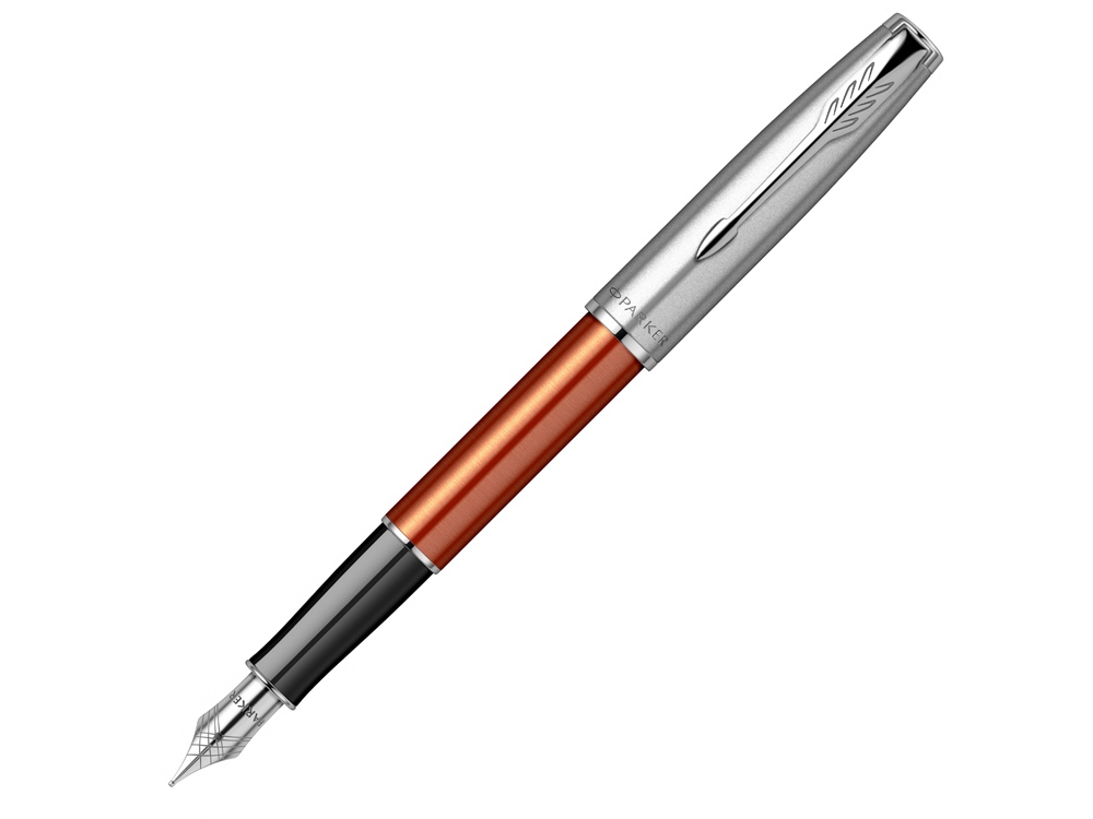 Ручка перьевая Parker Sonnet Essentials Orange SB Steel CT с логотипом Parker | Print Logo