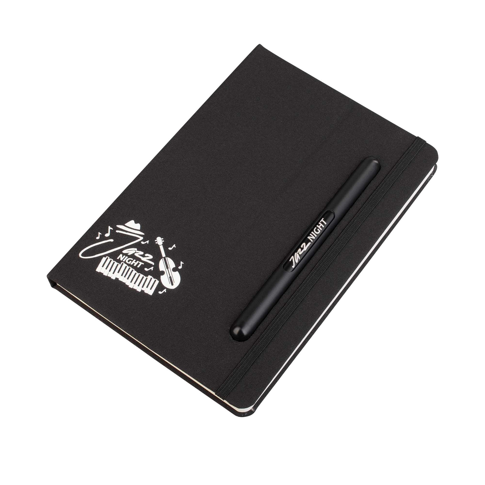 Блокнот "Prime" с ручкой и вечным карандашом в пенале, с подставкой под смартфон, черный