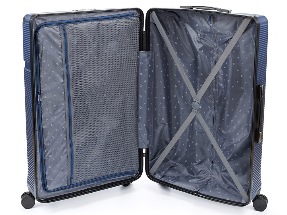 Чемодан TORBER ОНЕГА, синий, ABS-пластик, 79,5 х 51 х 29 см, 103 л