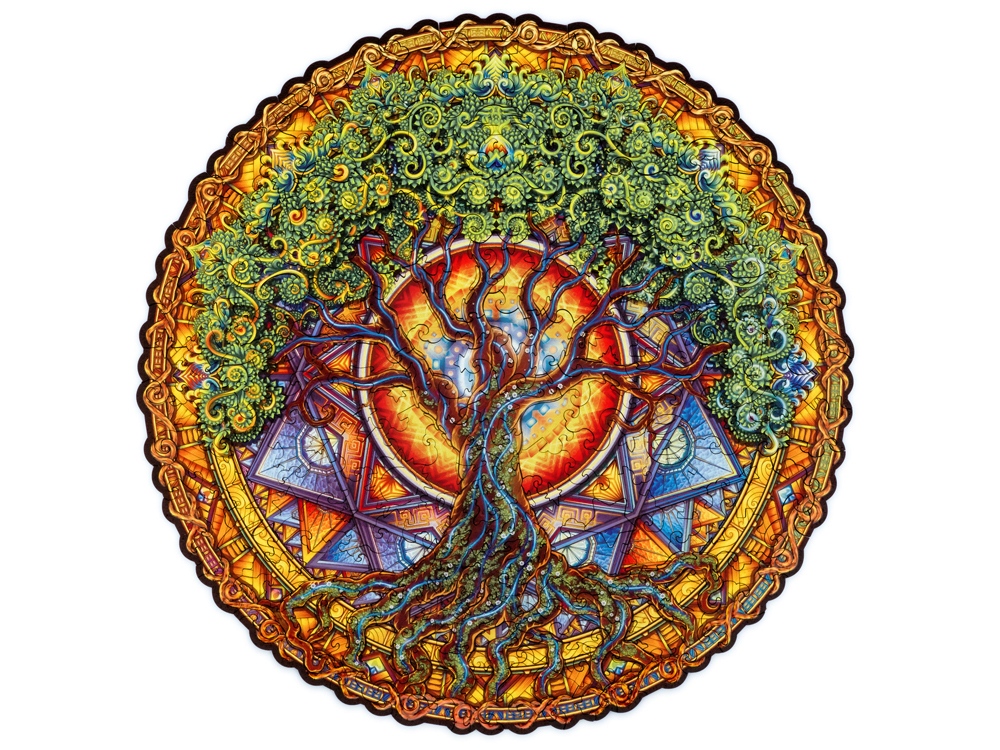Деревянный пазл мандала Дерево жизни с логотипом Unidragon | Print Logo