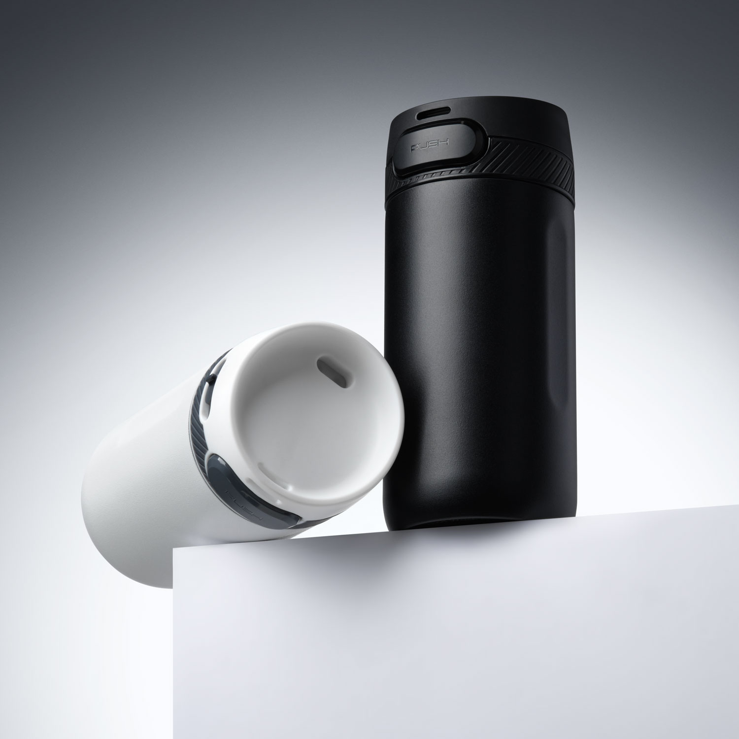 Термокружка вакуумная Толедо (Toledo), белая — пример нанесения логотипа (Portobello Термокружки) | Print Logo