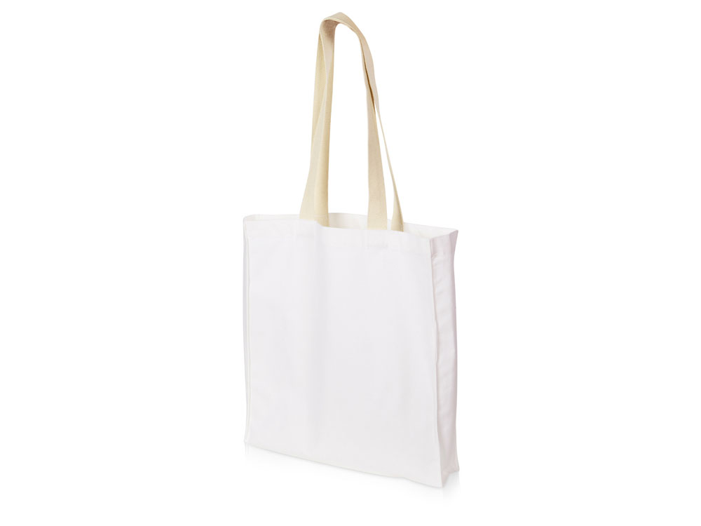 Сумка Donny из хлопка с донной складкой и парусиновыми ручками, белый