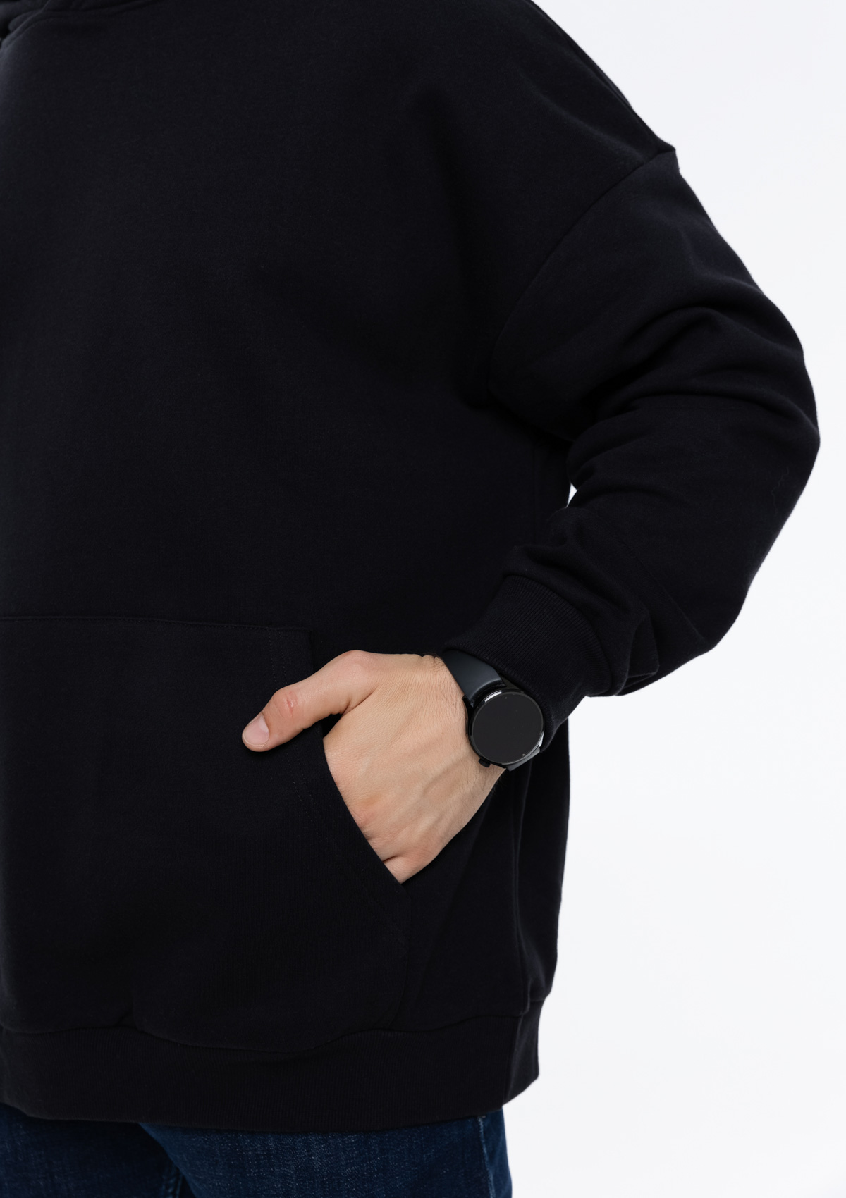 Худи унисекс STAN оверсайз футер без начёса 350, 66, Чёрный,  (20)  (48/M)