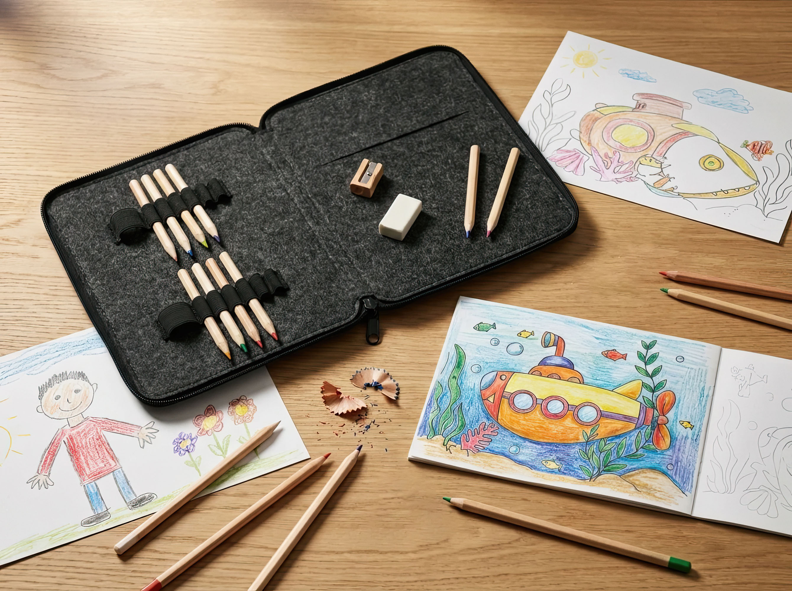 Набор для рисования "Эскиз" , черный с серым