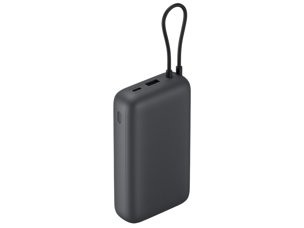 Внешний аккумулятор с встроенным кабелем Xiaomi Power Bank 20000mAh (Integrated Cable) GL Dark Gray