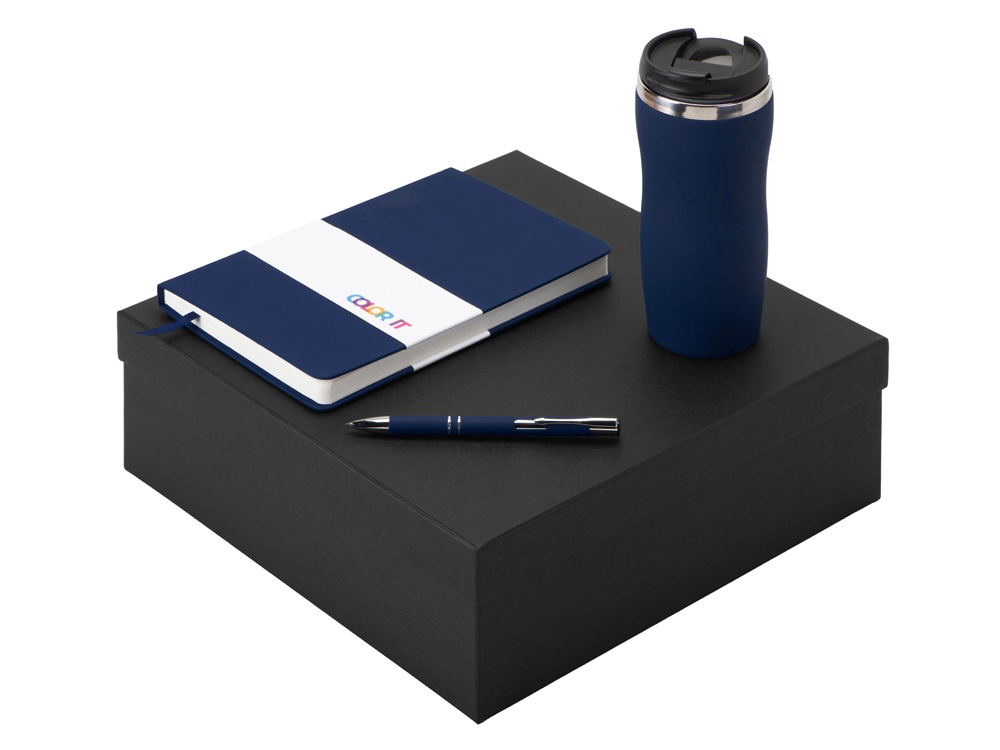 Подарочный набор Color it с блокнотом, металлической ручкой и термокружкой с логотипом  | Print Logo